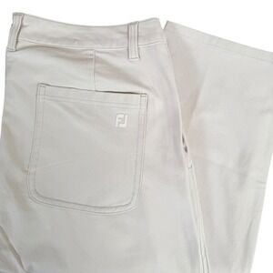 FootJoy Performance Golf Pants Mens Actual 35x30 Stone Beige Flat Front Stretch